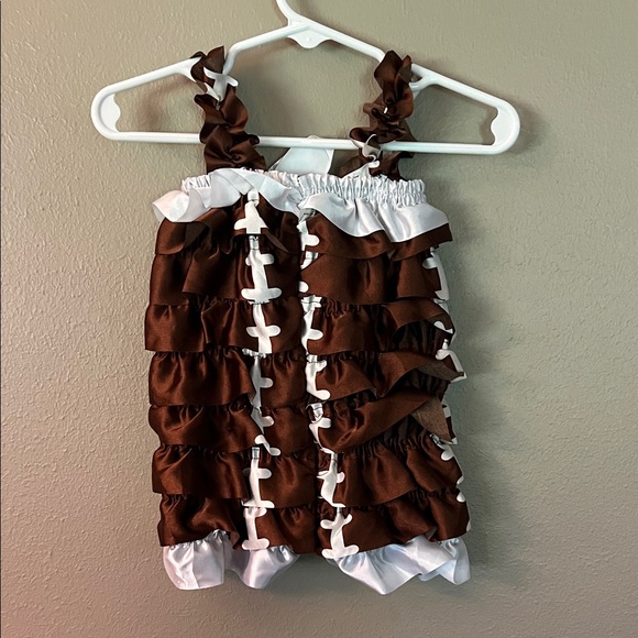 Football Ruffled Kids One Piece - Picture 2 of 3